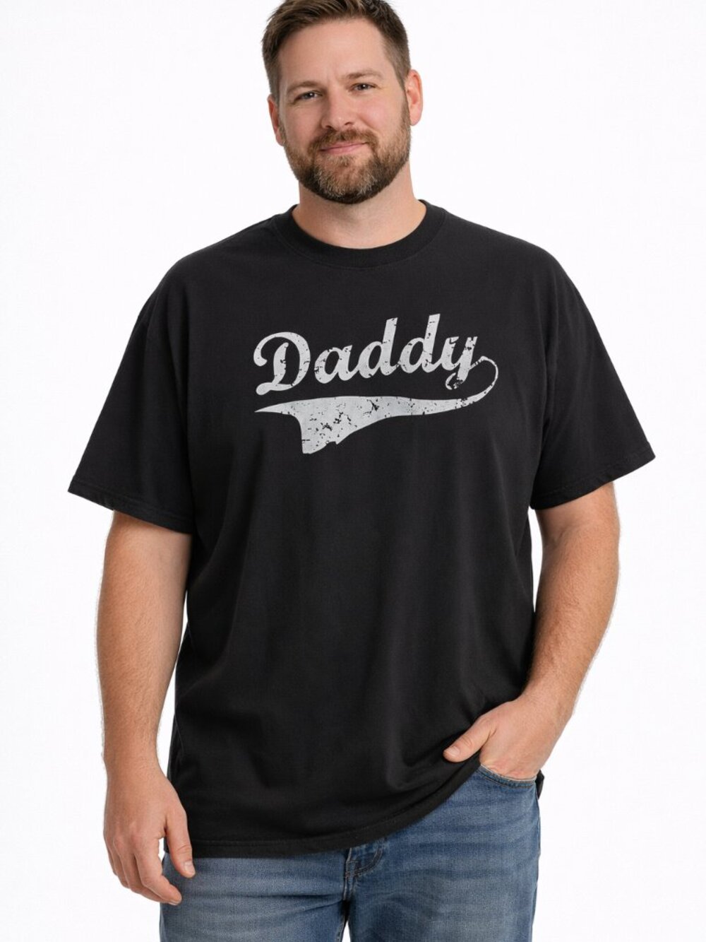 Gildan Men’s Graphic Tee Shirt XL Heavy Cotton Black Gray Crew Neck
